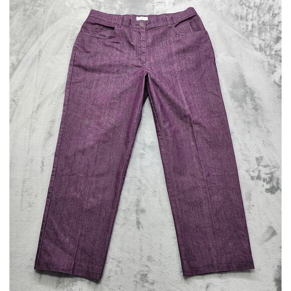 Vintage 90s Christopher & Banks Jeans Womens 14 Purple High Rise Tapered Stretch - Picture 1 of 12